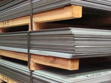 Stacks of electro-galvanised steel sheet