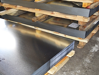 Stacks of galvanised iron sheet