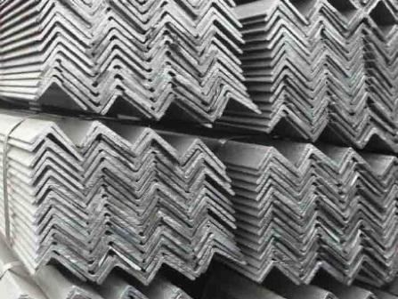 Stacks of unequal steel angle bar